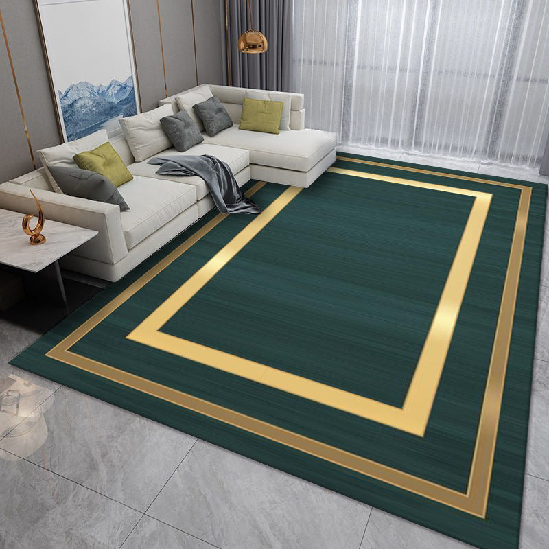 Luxuriant Modern Rug Gold Stripe Rug Washable Rug for Living Room