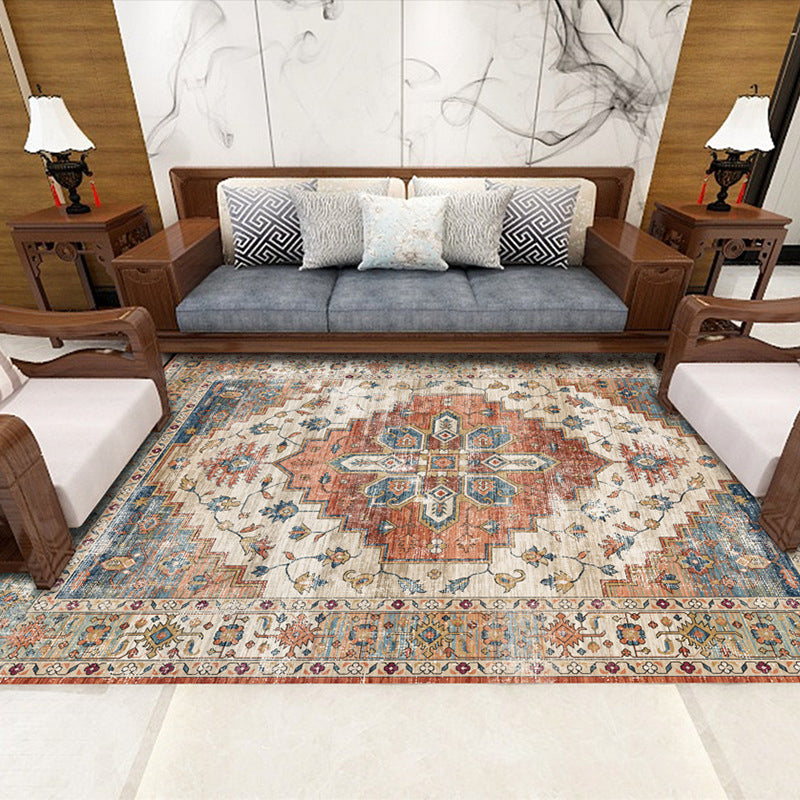 Abrikoos retro tapijten polyester grafisch gebied tapijt niet-slip achterste tapijt voor huisdecoratie