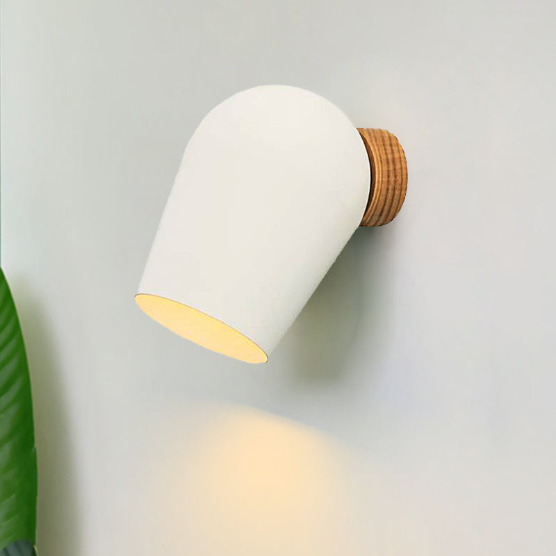 Dome Wall Mounted Light with White Metal Shade 1 Light Nordic Wall Lighting for Bedside
