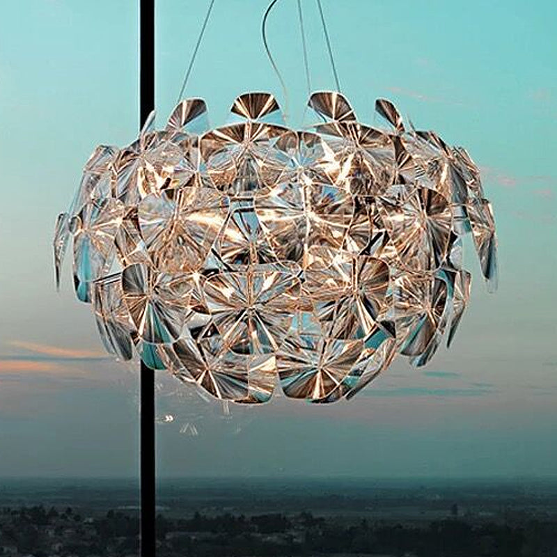 Globe Acrylic Pendant Lighting Fixture Modern 24"/28.5"/43" Wide 1 Light Clear Ceiling Suspension Lamp