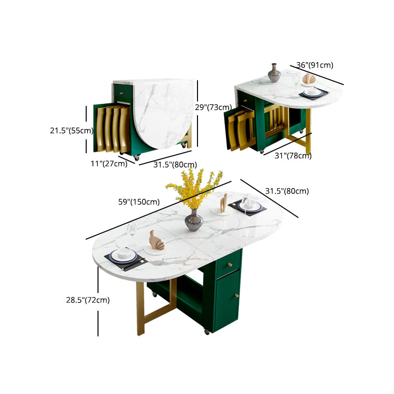1/2/3/7 Pcs Modern Dining Room Set with Oval MDF Table Dining Furniture Set