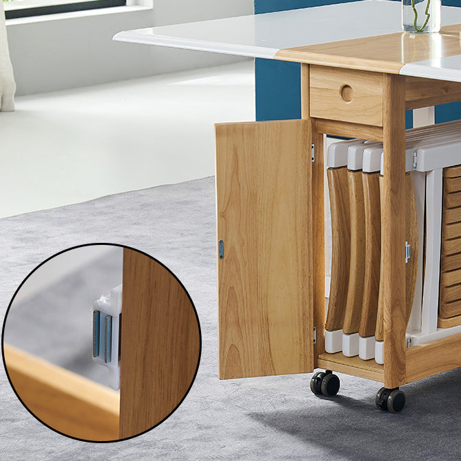 1/2/3/5 Pcs Wood Modern Dining Room Set with Foldable Table Dinette Set