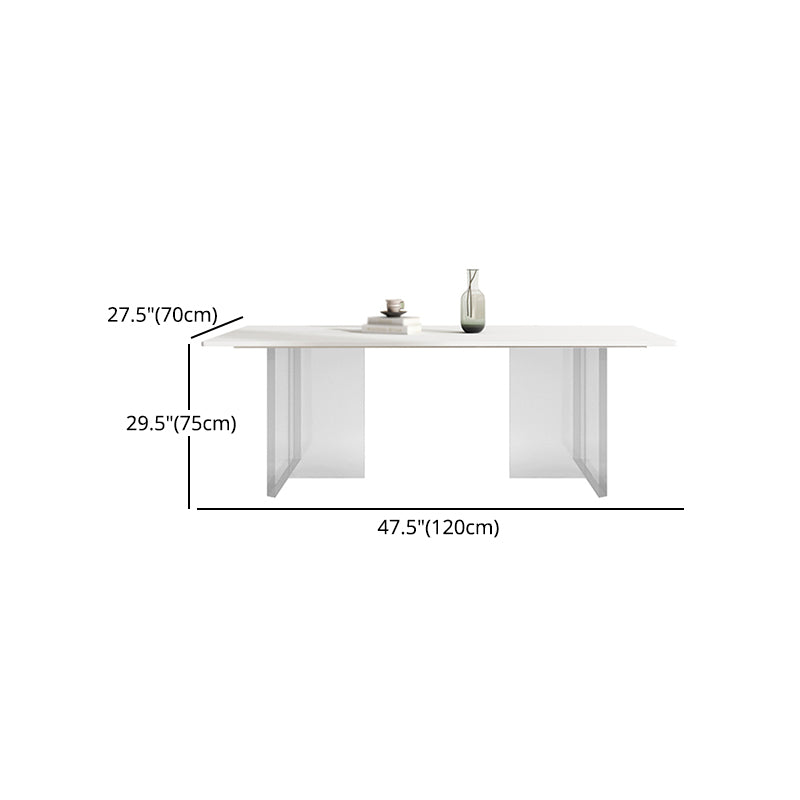 Modern 1/4/5/7 Pieces Dining Set Sintered Stone Dining Table Set with Leather Chairs