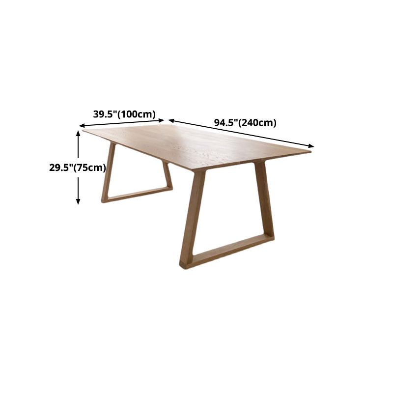 Solid Wood Contemporary Rectangular Table Wood Top Table with Sled Base