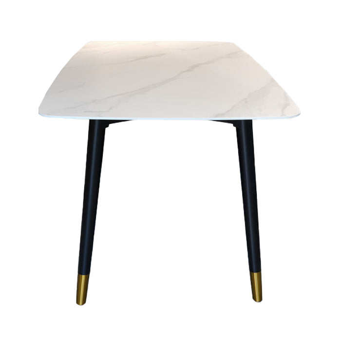 Mesa de comedor rectangular de mediados de siglo Mesa fija de piedra sinterizada para restaurante