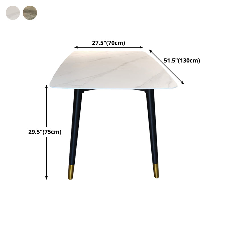 Mesa de comedor rectangular de mediados de siglo Mesa fija de piedra sinterizada para restaurante