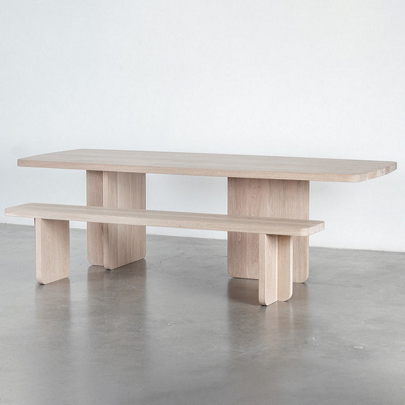 Mesa rectangular contemporánea mesa de comedor de madera maciza para el hogar