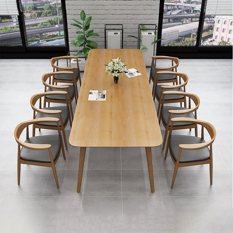 Solid Wood Contemporary Dining Table Rectangle Table with 4 Legs