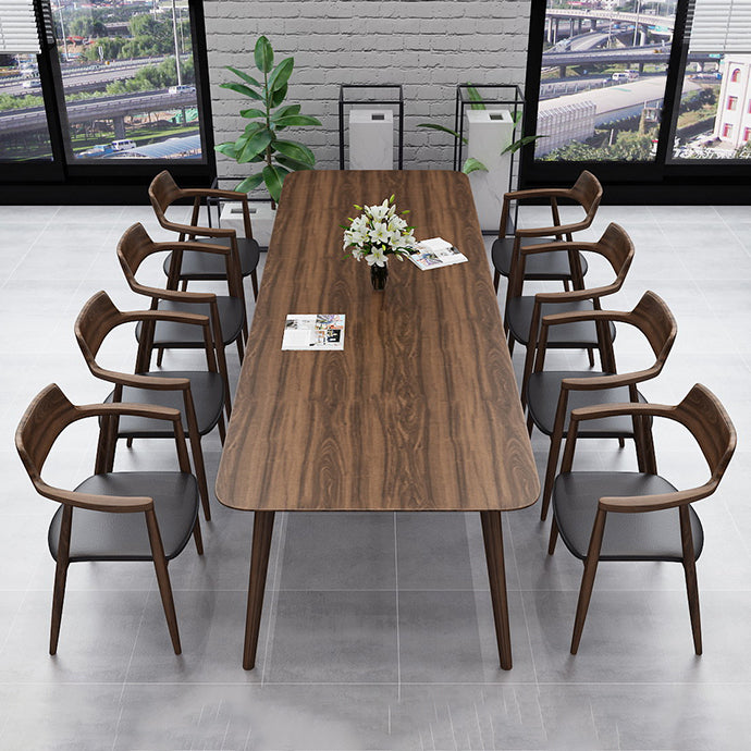 Solid Wood Contemporary Dining Table Rectangle Table with 4 Legs