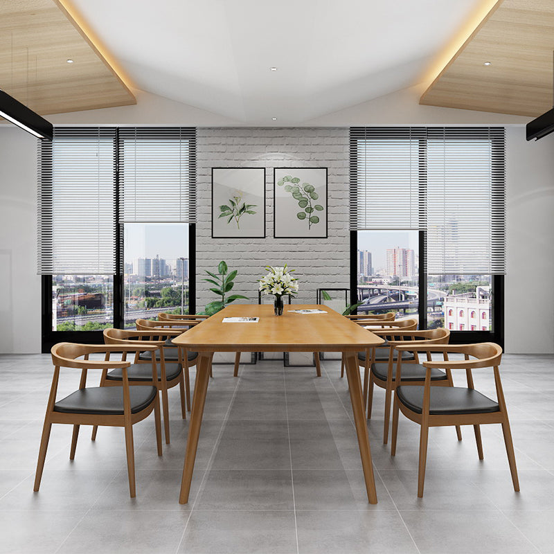 Solid Wood Contemporary Dining Table Rectangle Table with 4 Legs