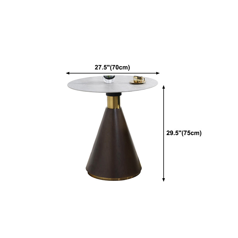 Traditional Luxury Dining Table Round White Top Dining Table with Pedestal Base
