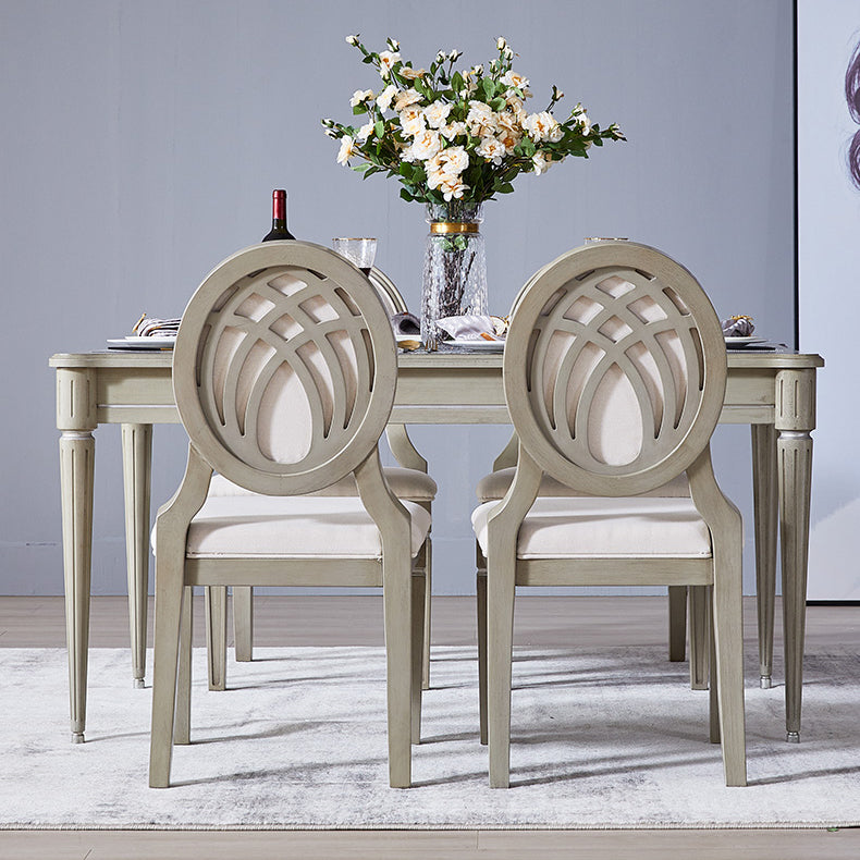 Traditional Luxury Dining Table Rectangle Solid Wood Dining Table with 4 Legs