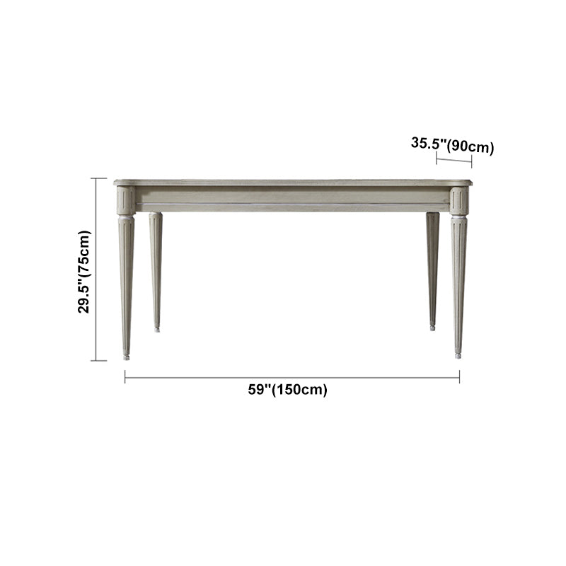 Traditional Luxury Dining Table Rectangle Solid Wood Dining Table with 4 Legs