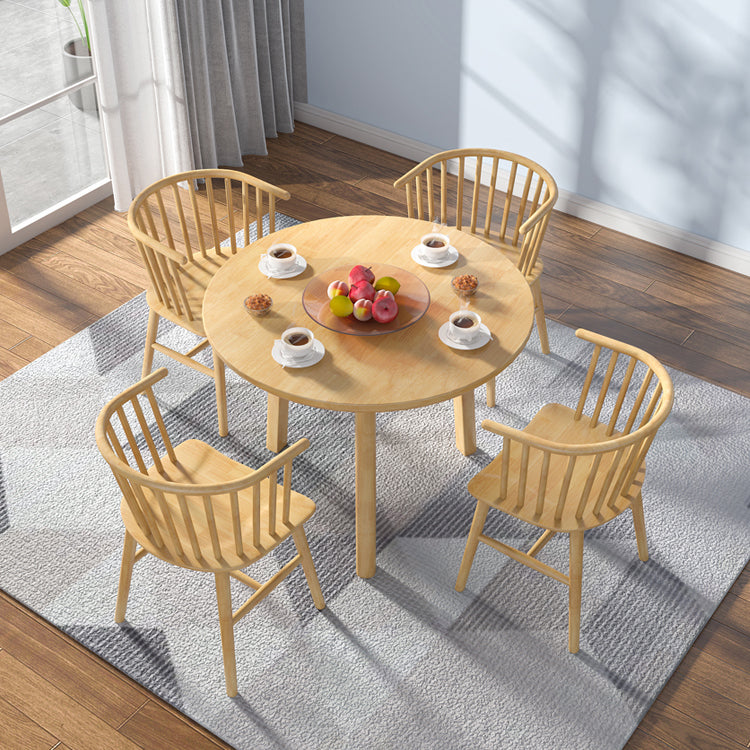 Modern Style Dining Table Round Rubberwood Dining Table for Home Use