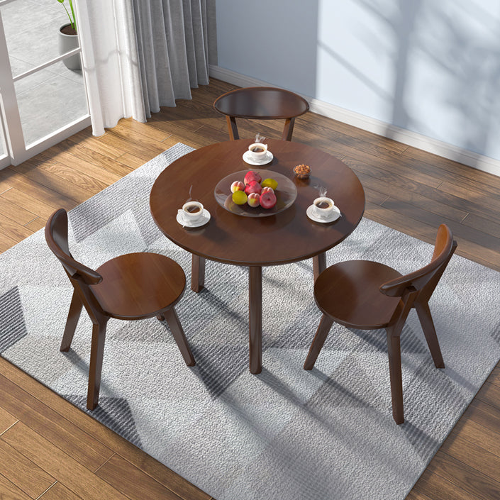 Modern Style Dining Table Round Rubberwood Dining Table for Home Use
