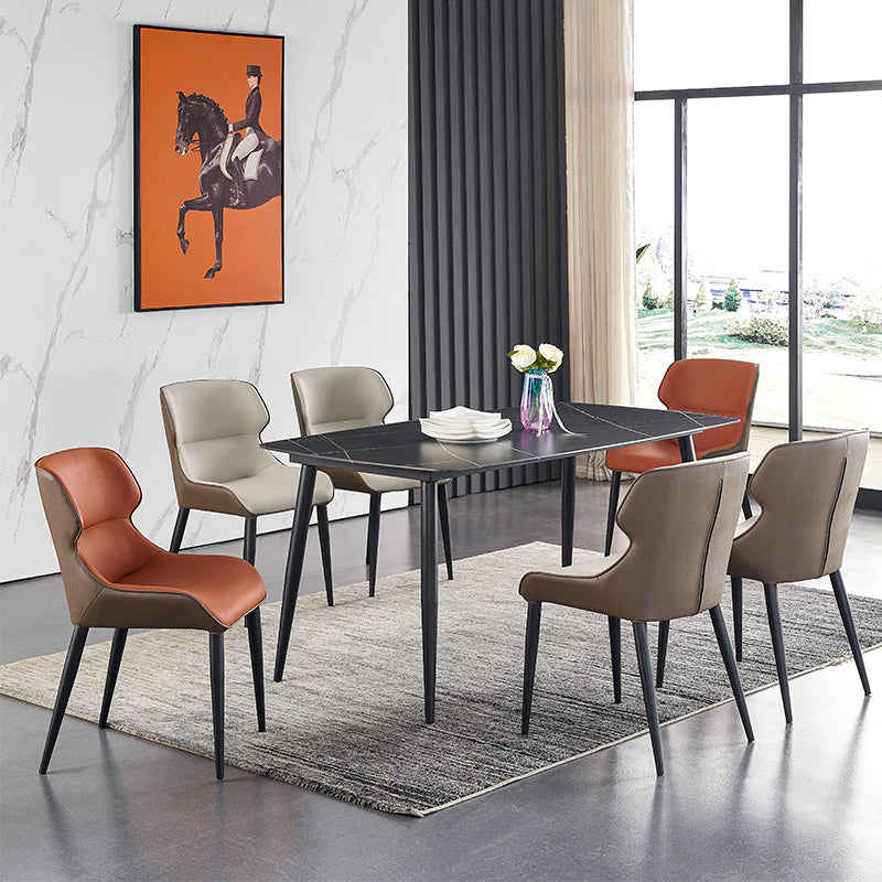 Contemporary Style Leather Dining Chairs Wingback Chair for Kitchen