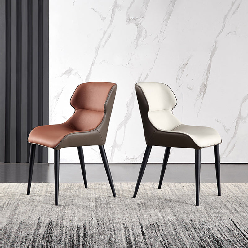 Contemporary Style Leather Dining Chairs Wingback Chair for Kitchen