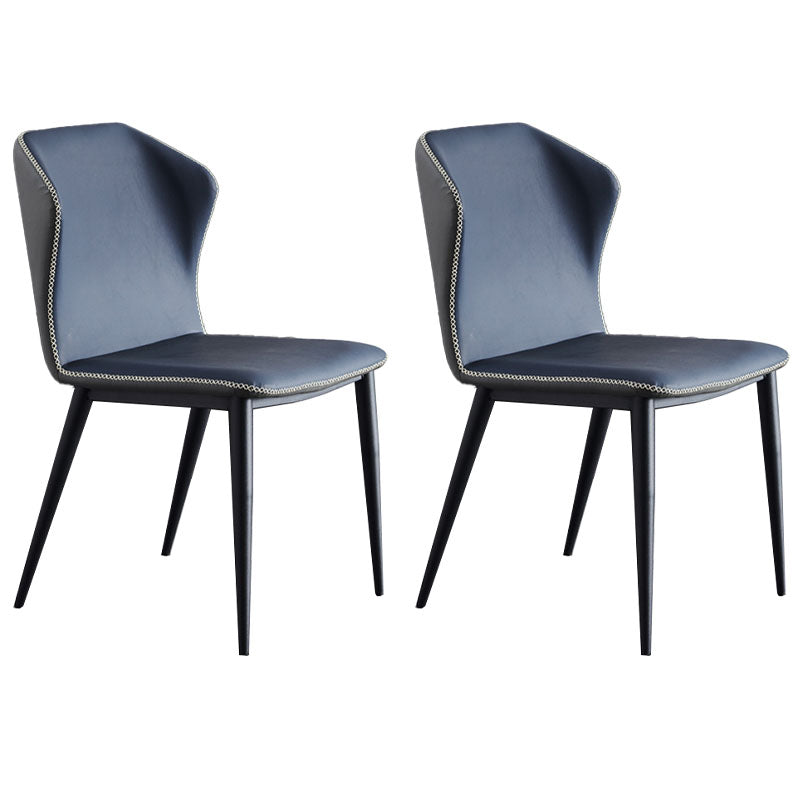 Minimalist Style Wingback Parsons Chair Leather Dining Chairs for Kitchen