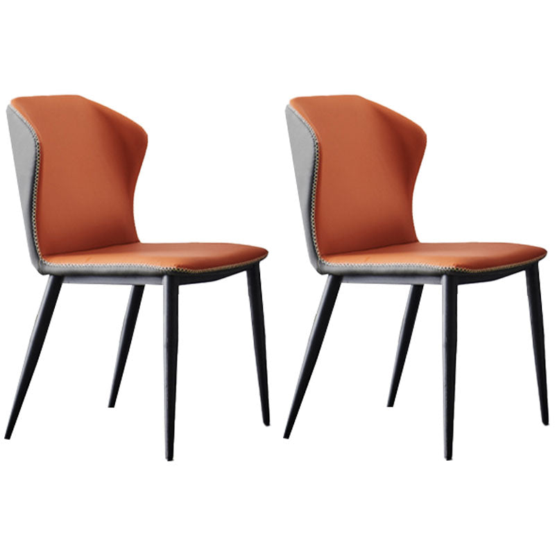 Minimalist Style Wingback Parsons Chair Leather Dining Chairs for Kitchen
