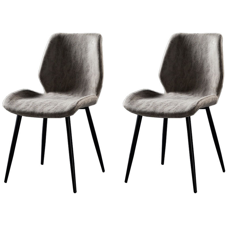 Chaise de salle à manger de style moderne chaise latéral sans bras avec des jambes en métal pour la cuisine
