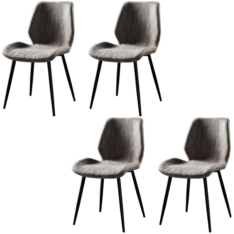Chaise de salle à manger de style moderne chaise latéral sans bras avec des jambes en métal pour la cuisine
