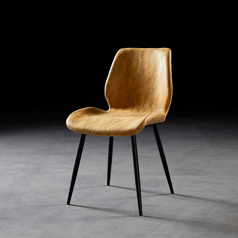 Chaise de salle à manger de style moderne chaise latéral sans bras avec des jambes en métal pour la cuisine