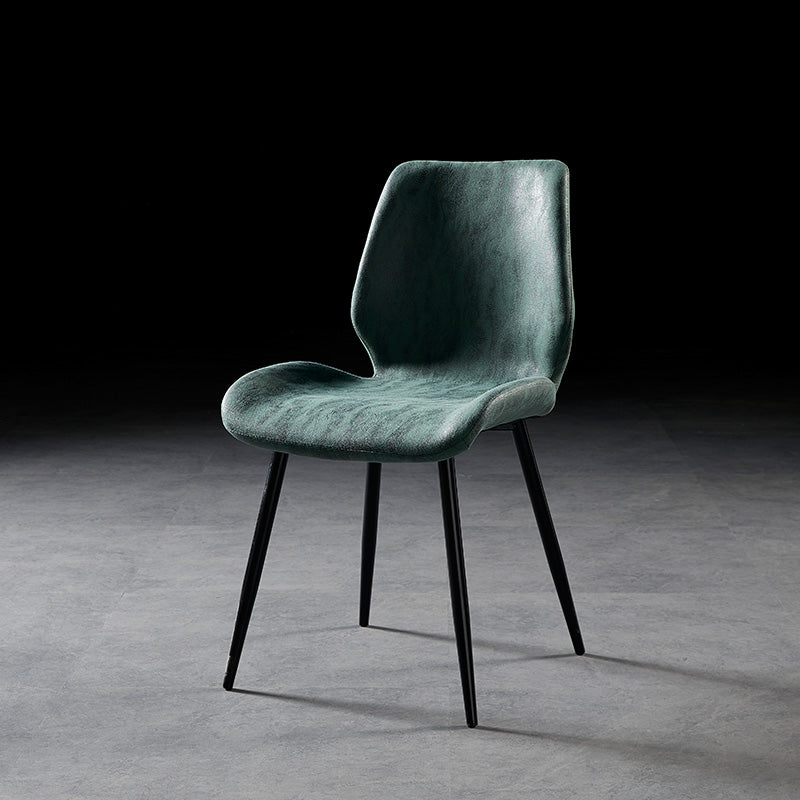 Chaise de salle à manger de style moderne chaise latéral sans bras avec des jambes en métal pour la cuisine