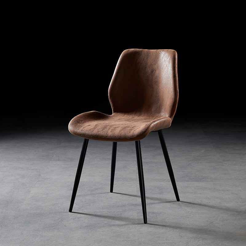 Chaise de salle à manger de style moderne chaise latéral sans bras avec des jambes en métal pour la cuisine