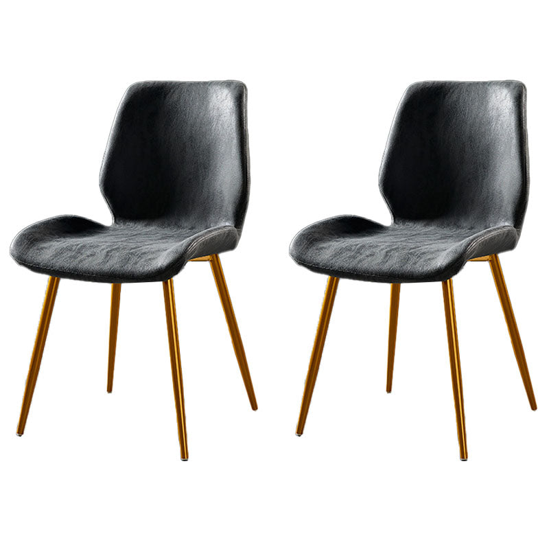 Chaise de salle à manger de style moderne chaise latéral sans bras avec des jambes en métal pour la cuisine