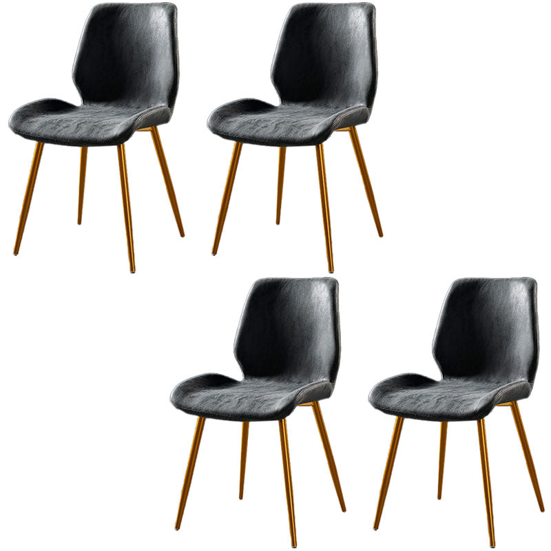 Chaise de salle à manger de style moderne chaise latéral sans bras avec des jambes en métal pour la cuisine