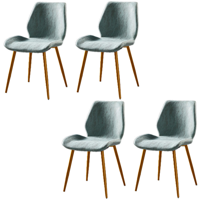 Chaise de salle à manger de style moderne chaise latéral sans bras avec des jambes en métal pour la cuisine