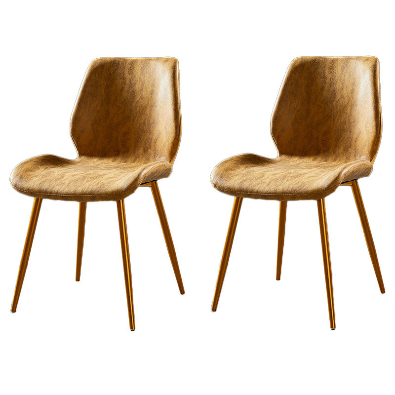 Chaise de salle à manger de style moderne chaise latéral sans bras avec des jambes en métal pour la cuisine