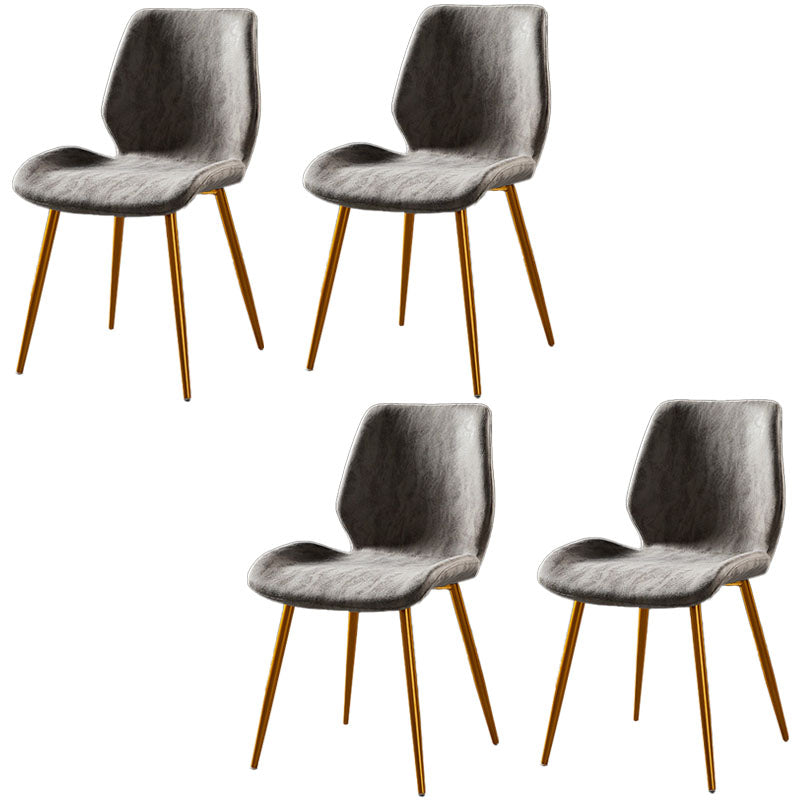 Chaise de salle à manger de style moderne chaise latéral sans bras avec des jambes en métal pour la cuisine