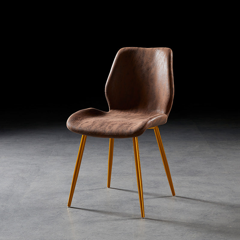 Chaise de salle à manger de style moderne chaise latéral sans bras avec des jambes en métal pour la cuisine