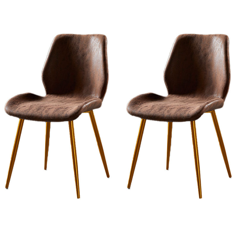 Chaise de salle à manger de style moderne chaise latéral sans bras avec des jambes en métal pour la cuisine
