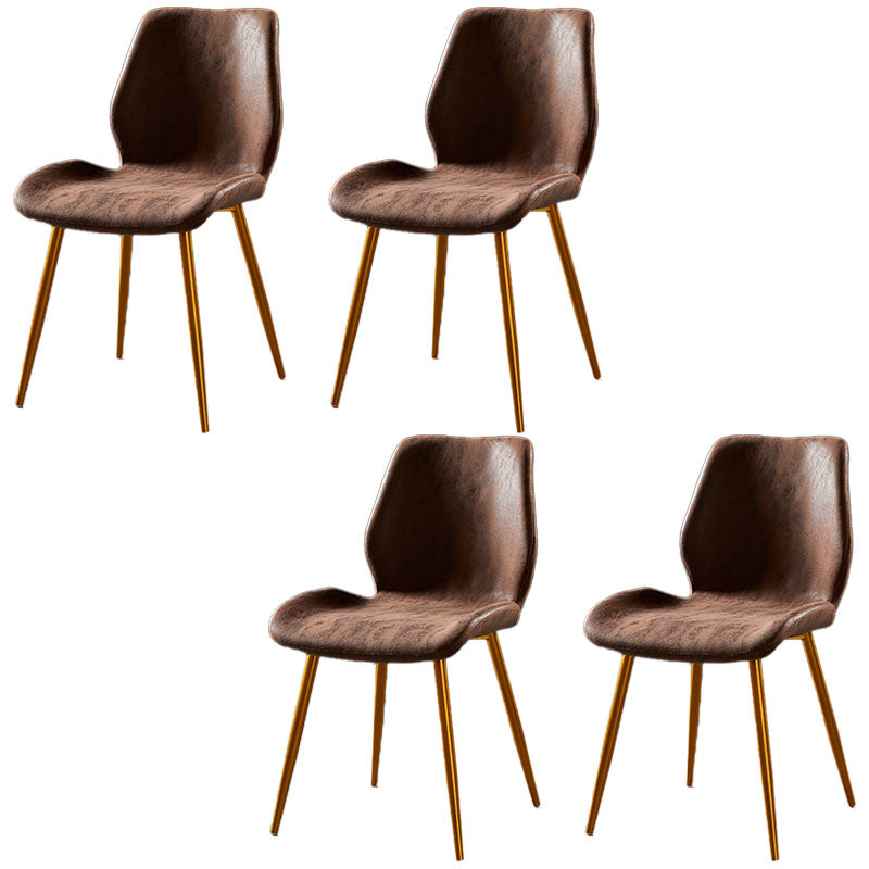 Chaise de salle à manger de style moderne chaise latéral sans bras avec des jambes en métal pour la cuisine