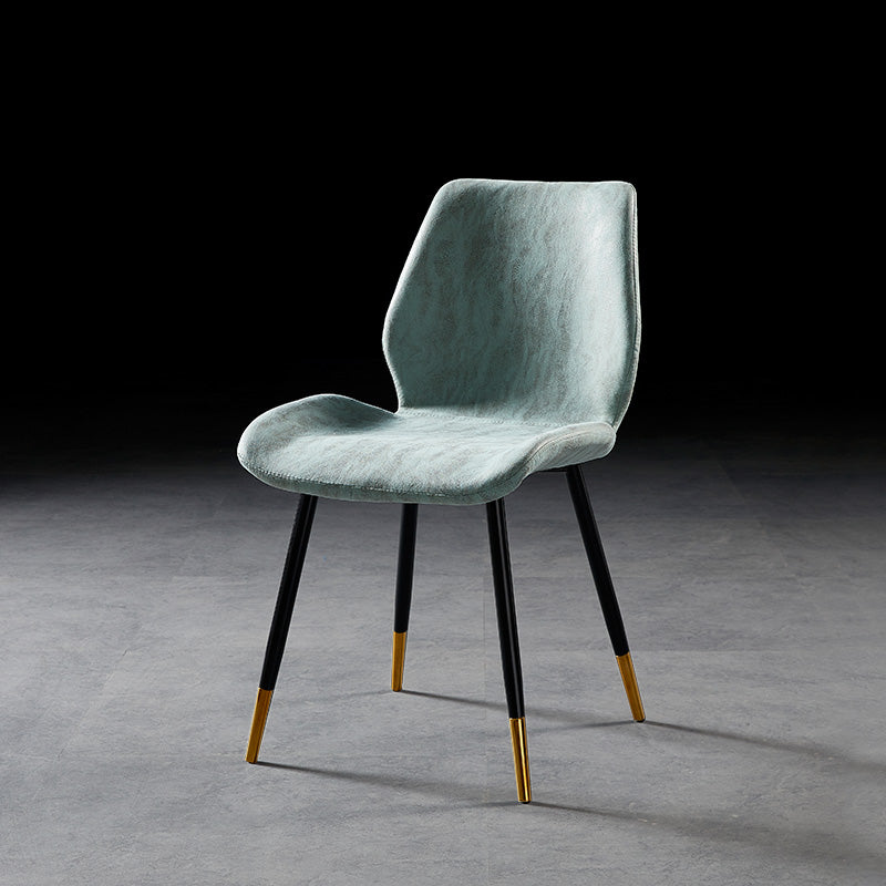 Chaise de salle à manger de style moderne chaise latéral sans bras avec des jambes en métal pour la cuisine