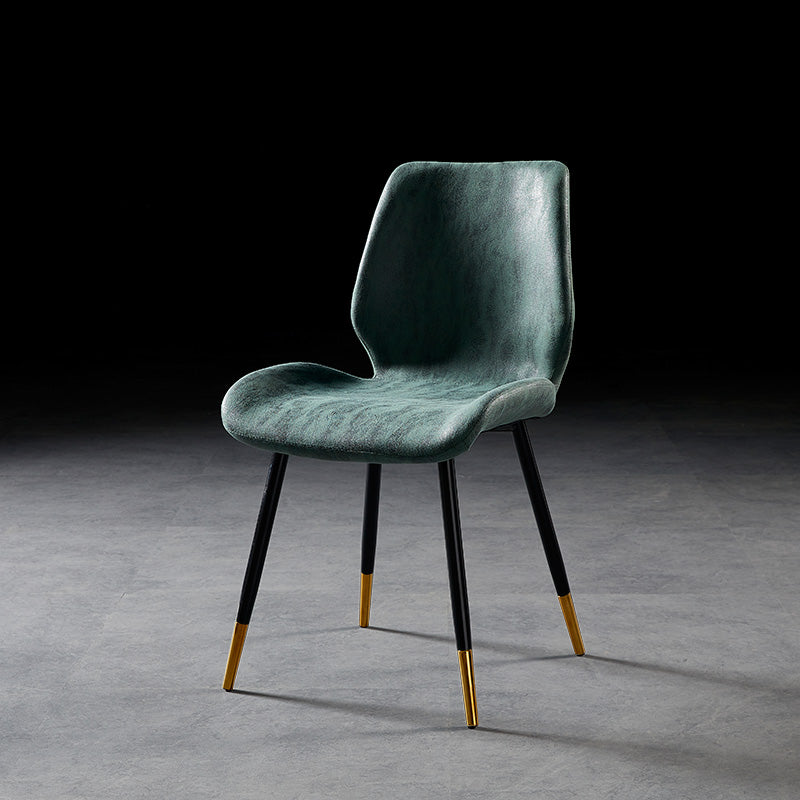 Chaise de salle à manger de style moderne chaise latéral sans bras avec des jambes en métal pour la cuisine
