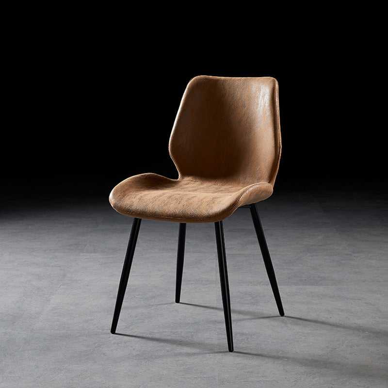 Chaise de salle à manger de style moderne chaise latéral sans bras avec des jambes en métal pour la cuisine