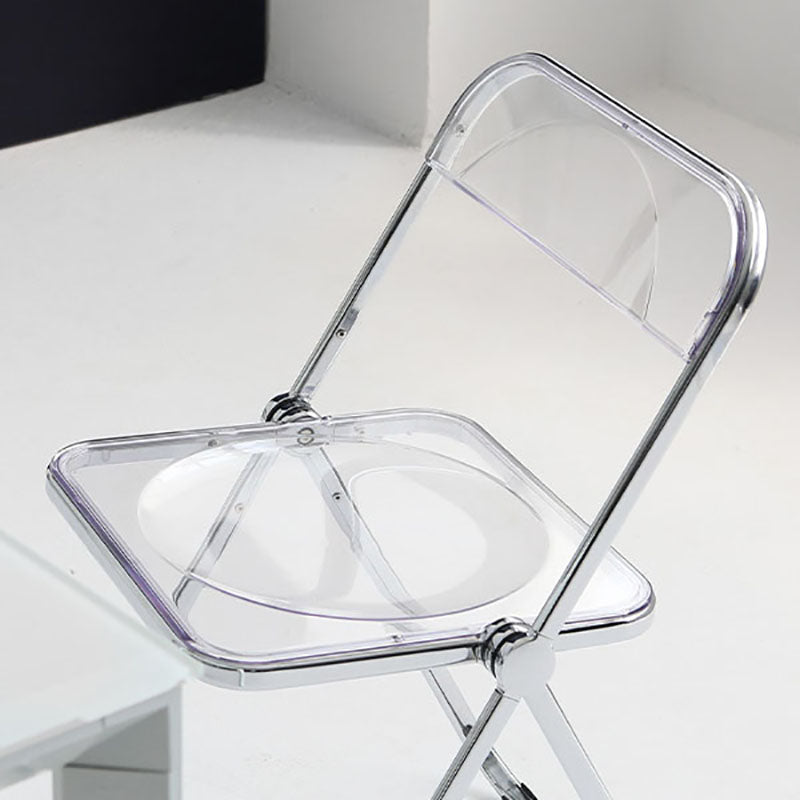 Chaise sans bras de salle à manger en plastique de style industriel, chaises latérales de salle à manger à dos ouvert