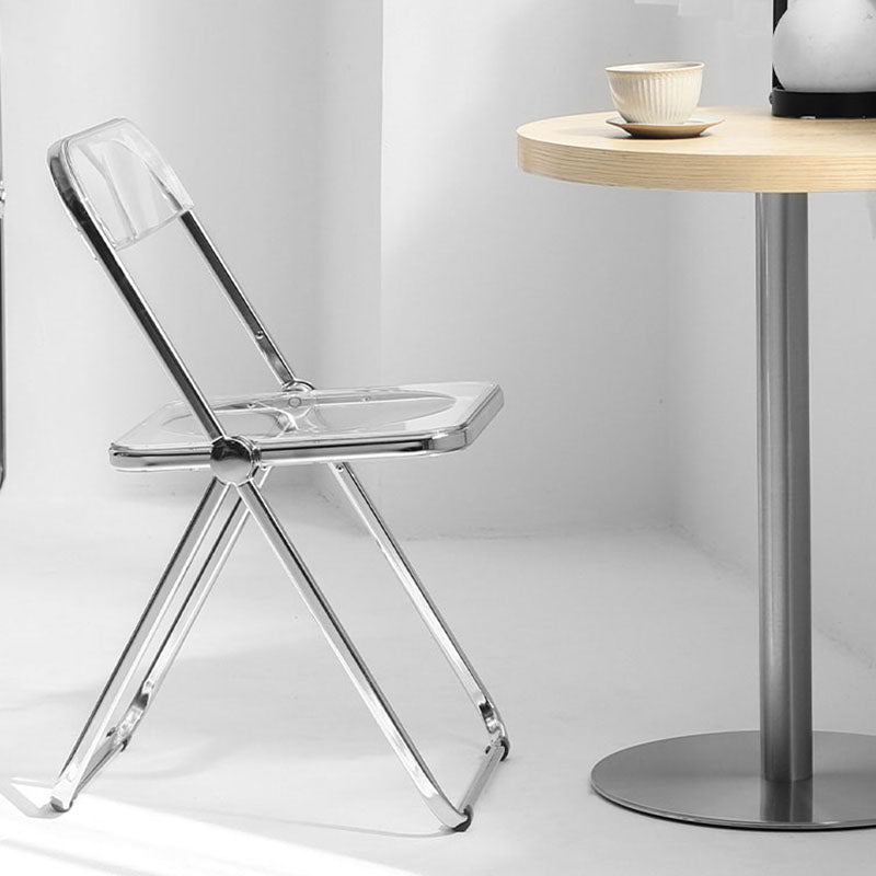 Chaise sans bras de salle à manger en plastique de style industriel, chaises latérales de salle à manger à dos ouvert