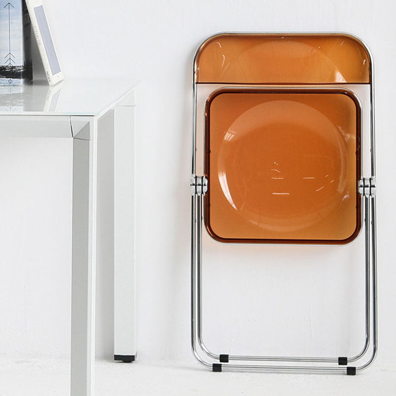 Chaise sans bras de salle à manger en plastique de style industriel, chaises latérales de salle à manger à dos ouvert