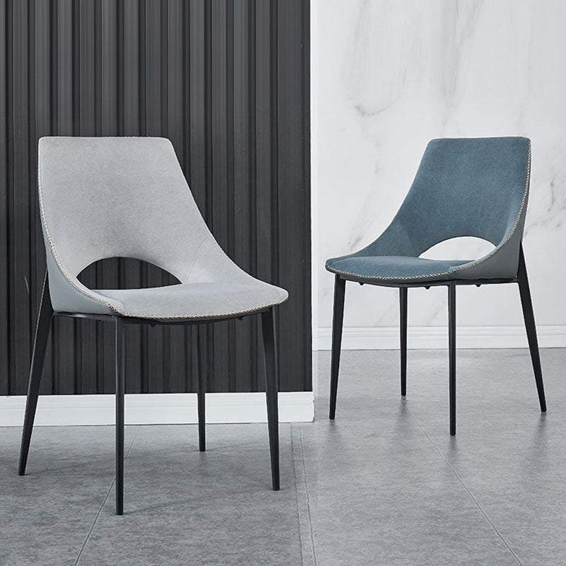 Silla de comedor tapizada con respaldo abierto de estilo moderno, sillas de comedor sin brazos