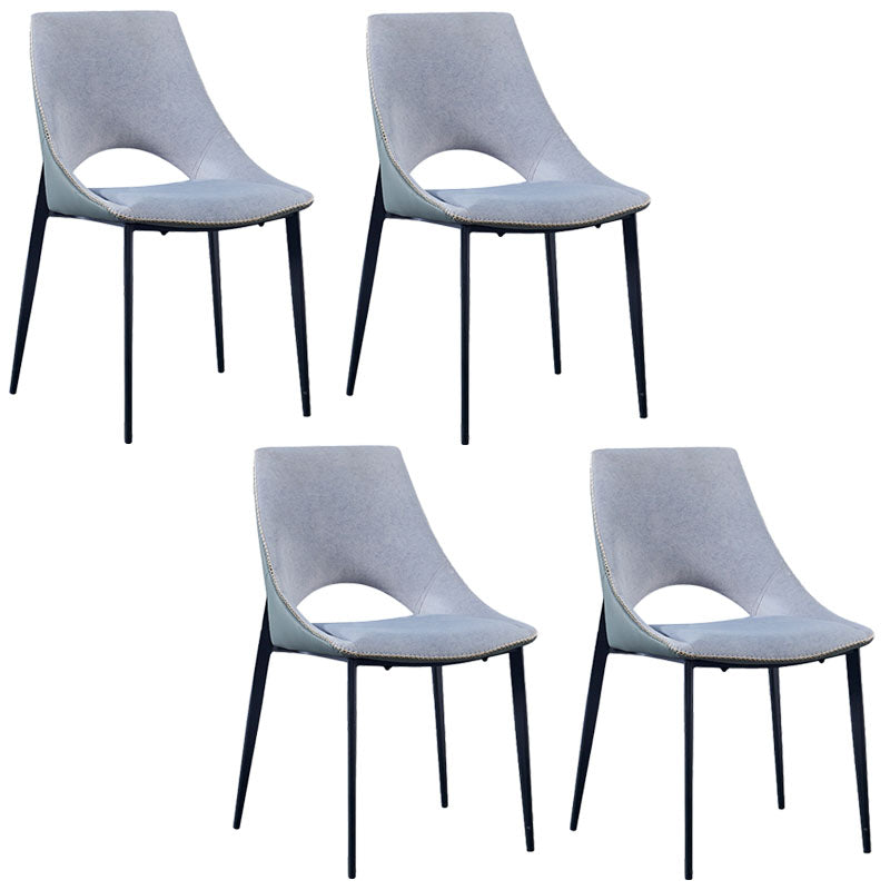 Silla de comedor tapizada con respaldo abierto de estilo moderno, sillas de comedor sin brazos
