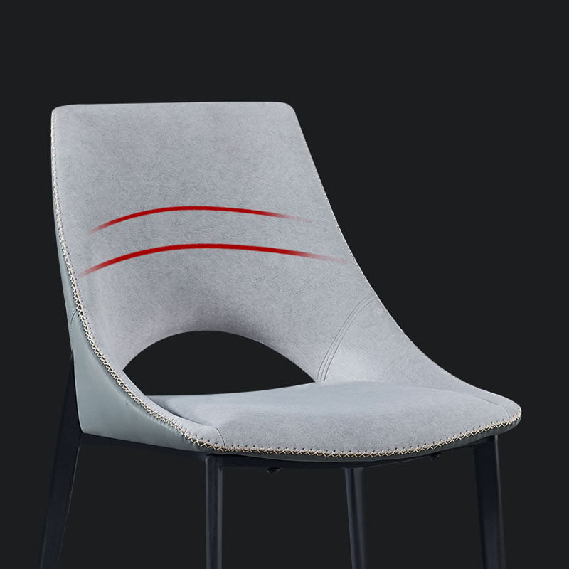 Silla de comedor tapizada con respaldo abierto de estilo moderno, sillas de comedor sin brazos