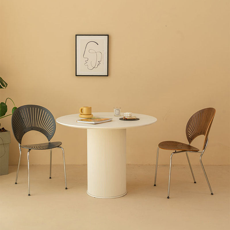 Silla lateral de comedor con respaldo abierto de estilo industrial, sillas de comedor de metal para el hogar