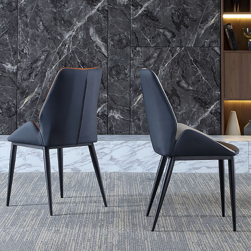Silla de comedor de metal industrial, sillón de comedor de cuero sintético para uso en restaurantes