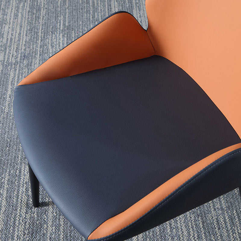 Silla de comedor de metal industrial, sillón de comedor de cuero sintético para uso en restaurantes