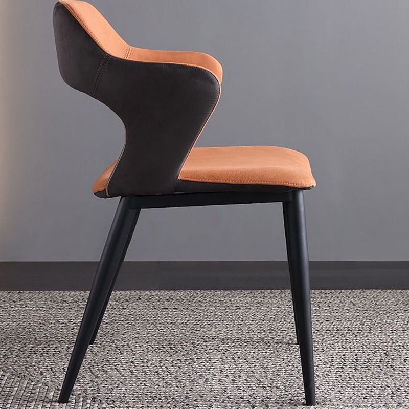 Moderne faux lederen eetkamerstoelen arm metalen eetstoelen voor restaurantgebruik