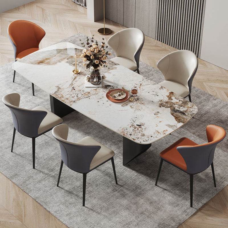 Modern Style Wingback Chairs Leather Dining Chairs for Kitchen